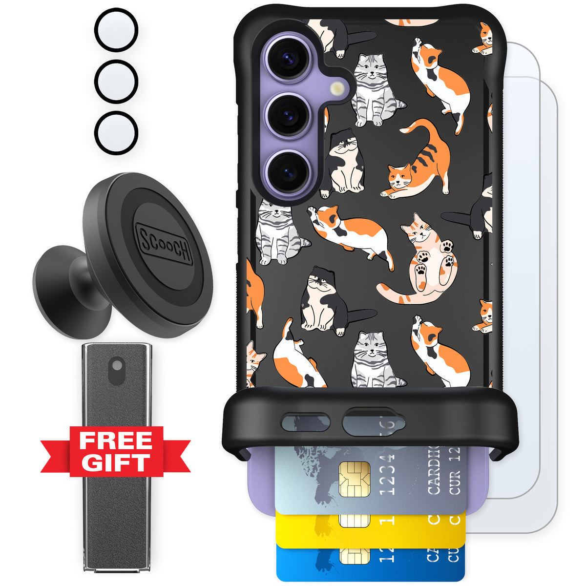 Scooch Wingmate Kitty Crew for Galaxy S24 — Defender Bundle