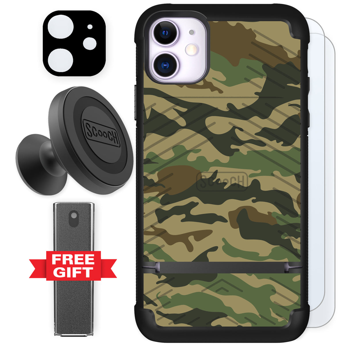 Scooch Wingmate Classic Camo for iPhone 11 — Defender Bundle