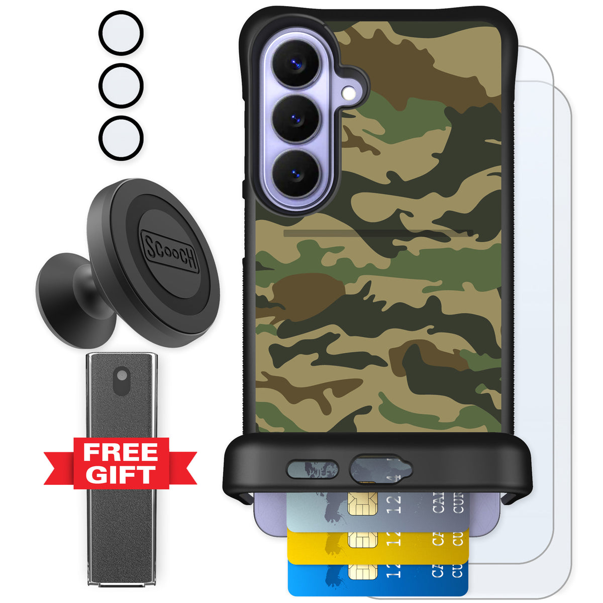 Scooch Wingmate Classic Camo for Galaxy S26+ — Defender Bundle