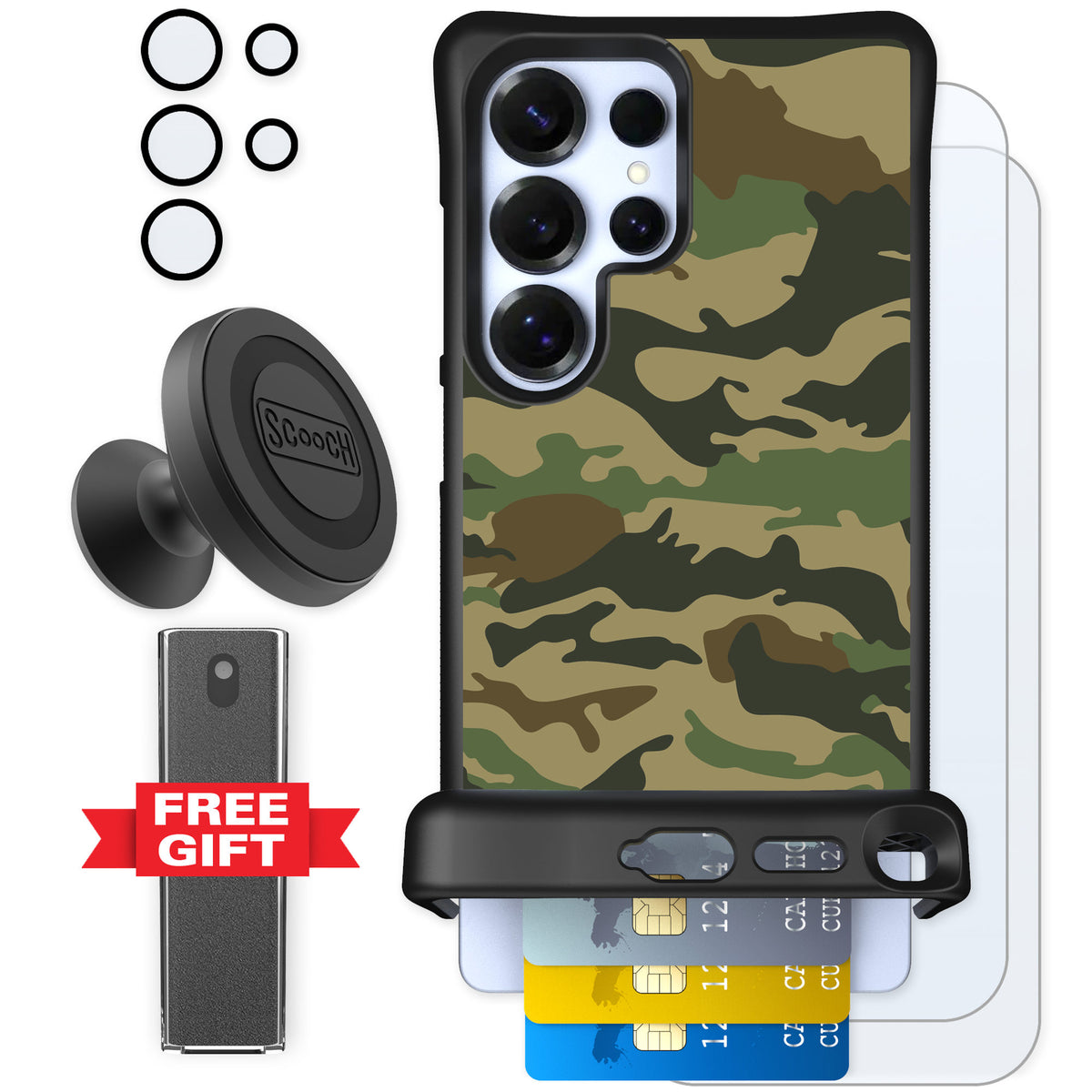 Scooch Wingmate Classic Camo for Galaxy S25 Ultra — Defender Bundle