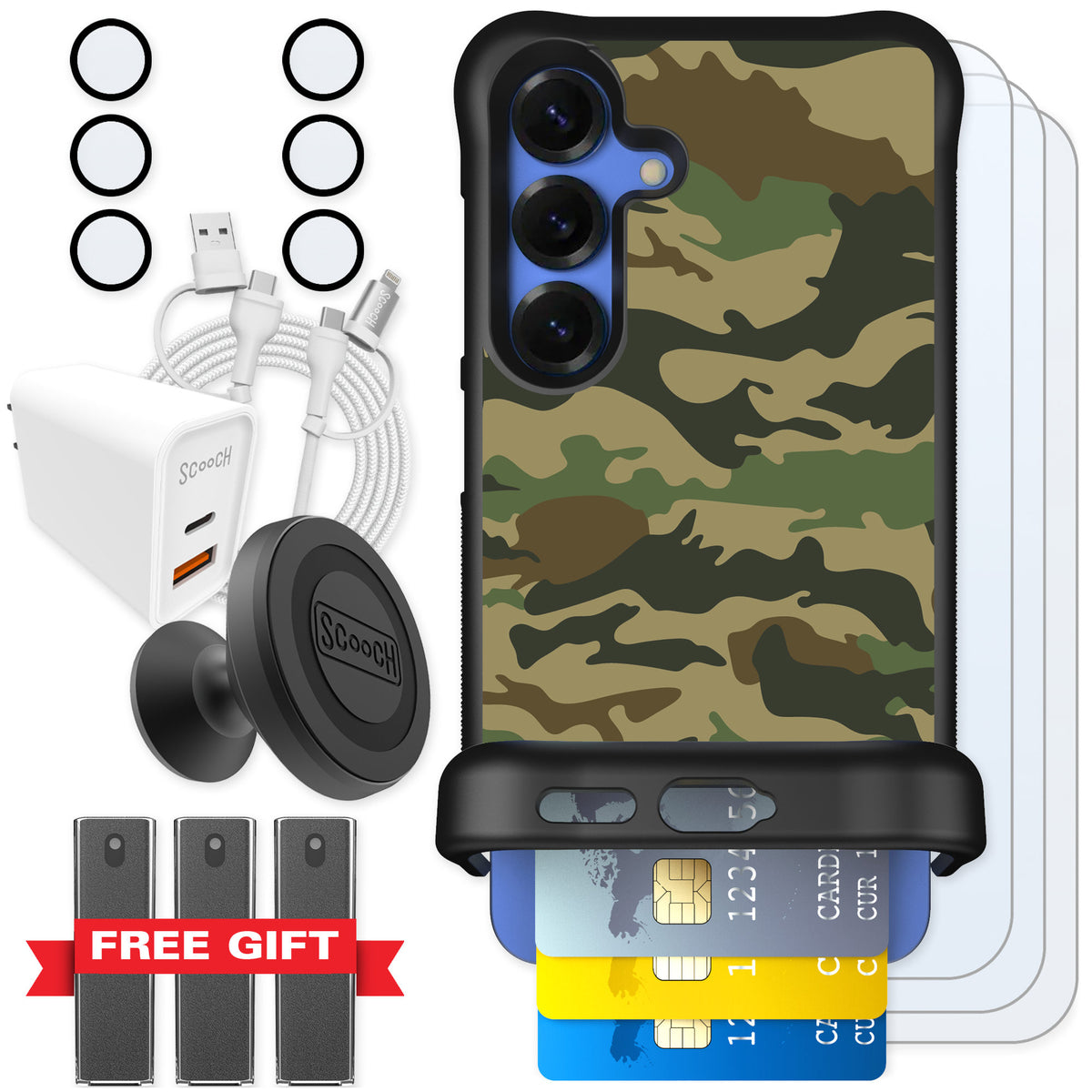 Scooch Wingmate Classic Camo for Galaxy S25 — Ultimate Bundle