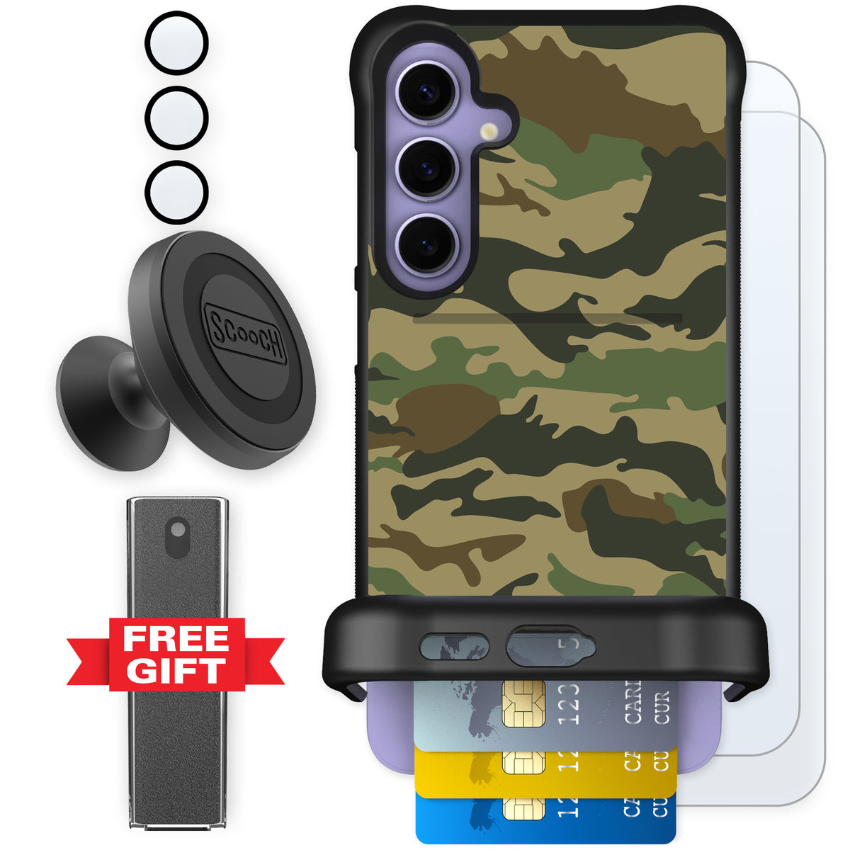 Scooch Wingmate Classic Camo for Galaxy S24+ — Defender Bundle