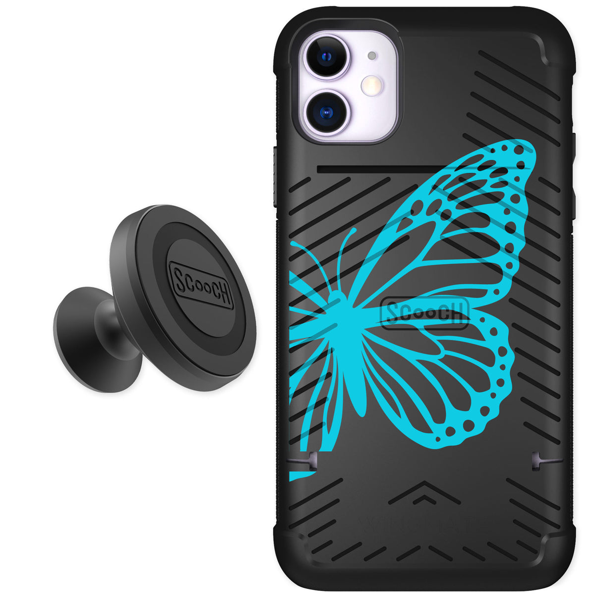 Scooch Wingmate Azure Butterfly for iPhone 11 — Starter Bundle