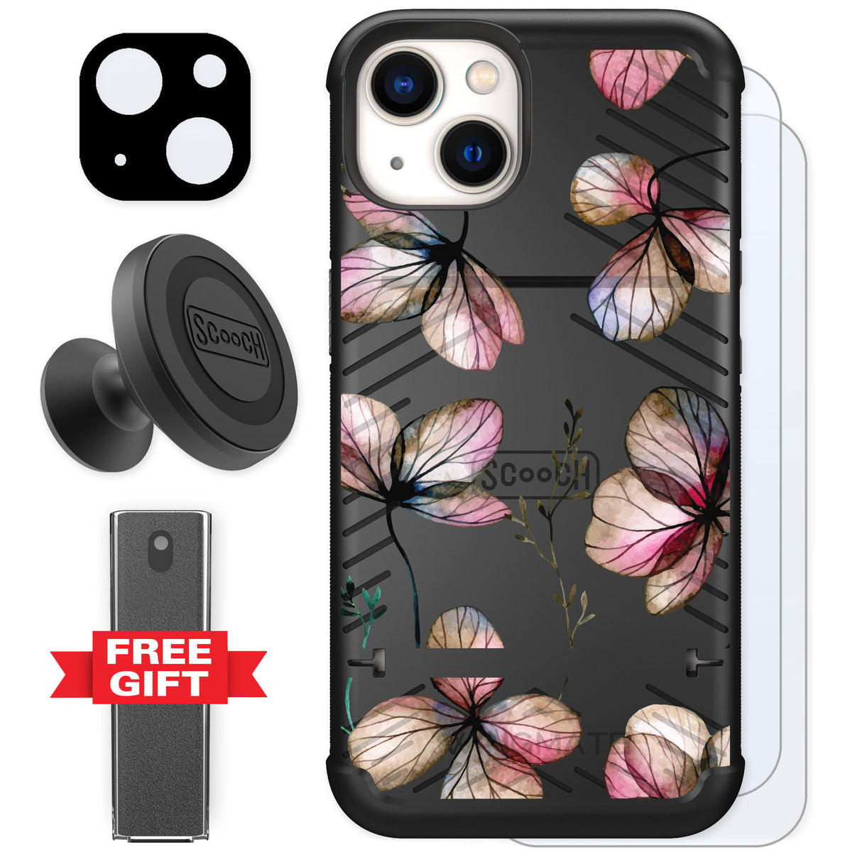 Scooch Wingmate Dried Flowers for iPhone 13 — Defender Bundle