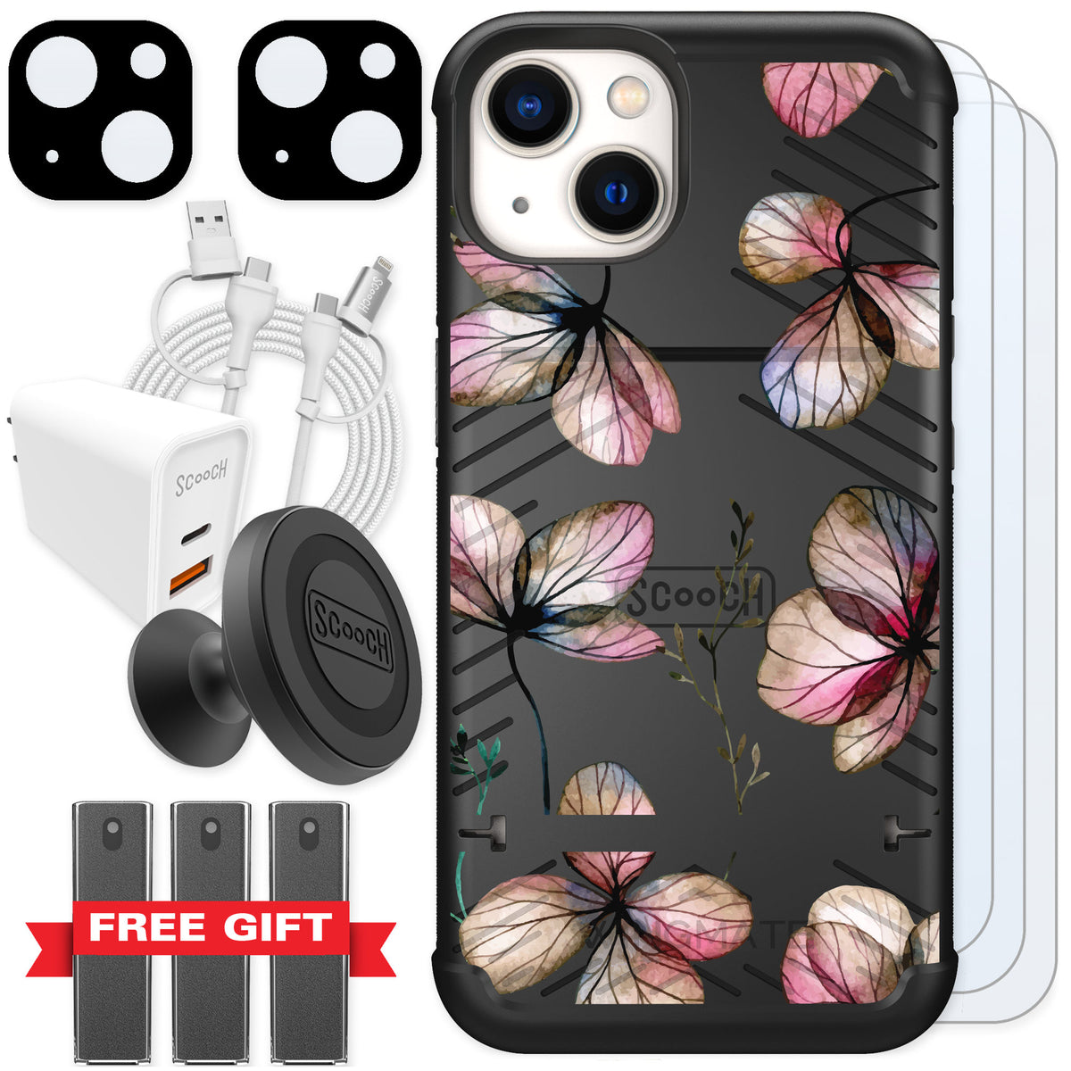 Scooch Wingmate Dried Flowers for iPhone 13 — Ultimate Bundle