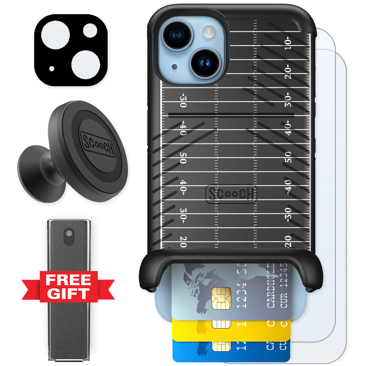 Scooch Wingmate Yard Lines for iPhone 14 — Defender Bundle