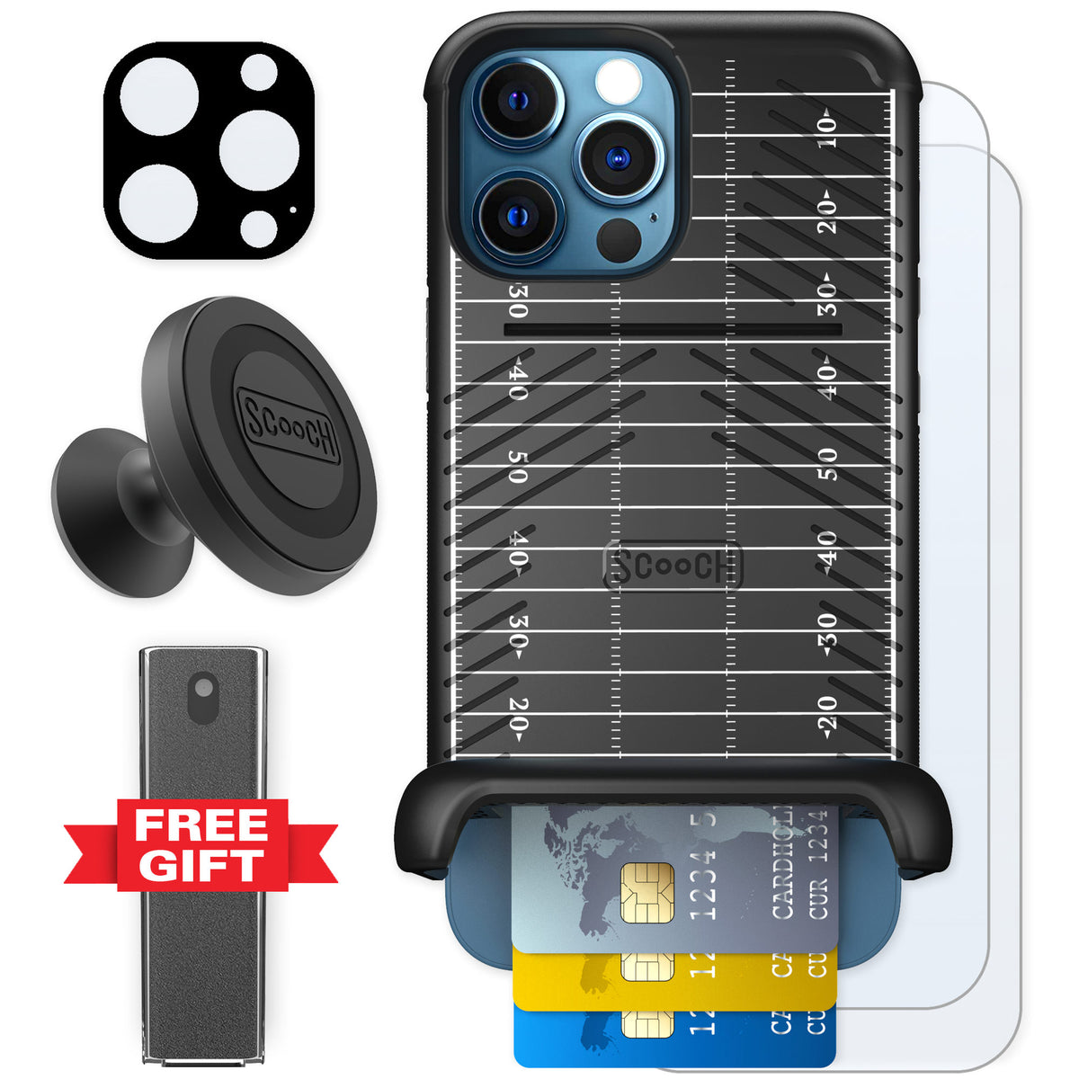 Scooch Wingmate Yard Lines for iPhone 12 Pro Max — Defender Bundle