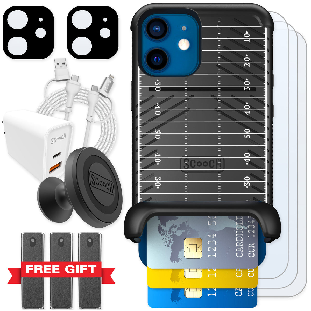 Scooch Wingmate Yard Lines for iPhone 12 mini — Ultimate Bundle
