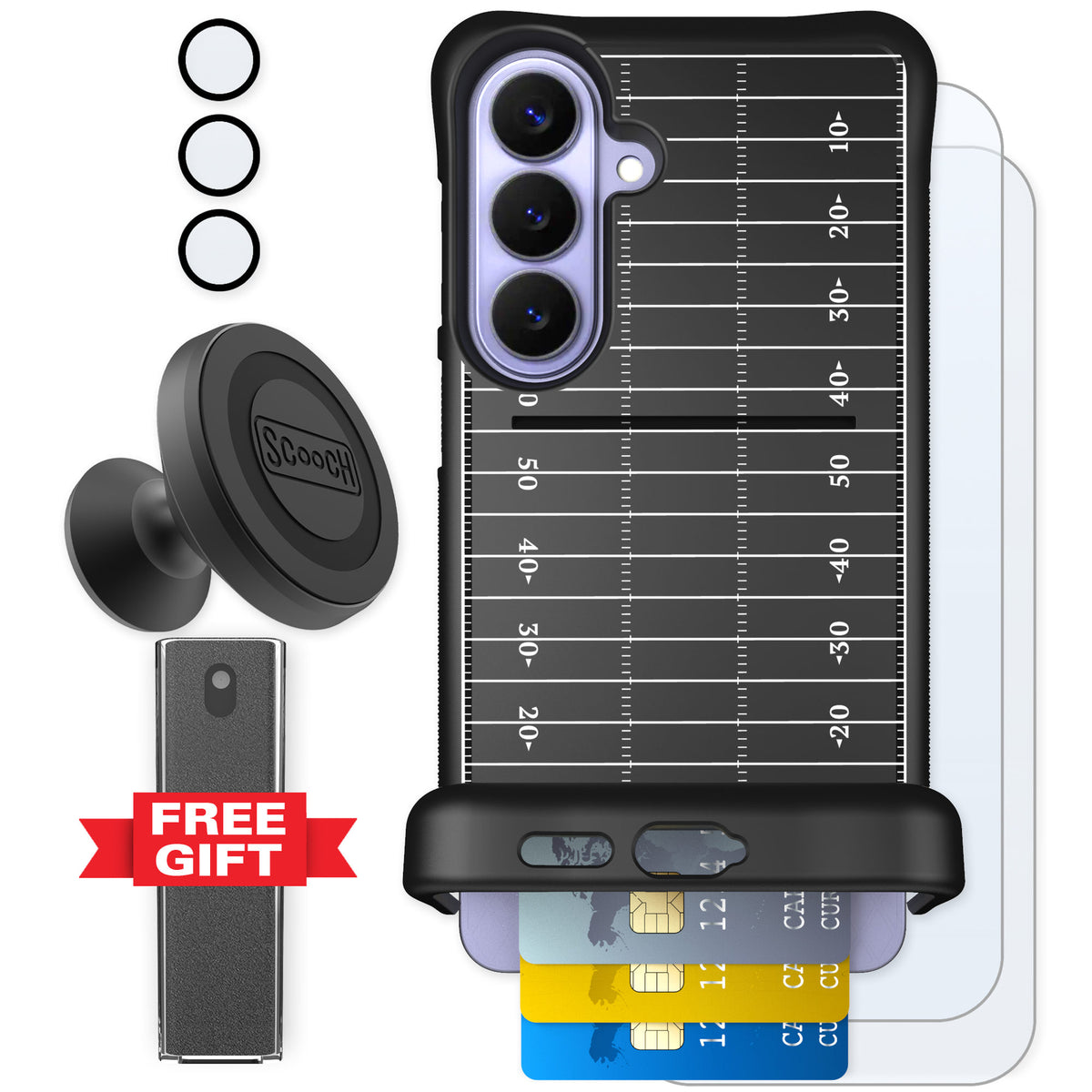 Scooch Wingmate Yard Lines for Galaxy S26+ — Defender Bundle