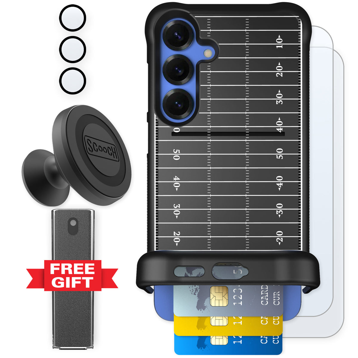 Scooch Wingmate Yard Lines for Galaxy S25+ — Defender Bundle