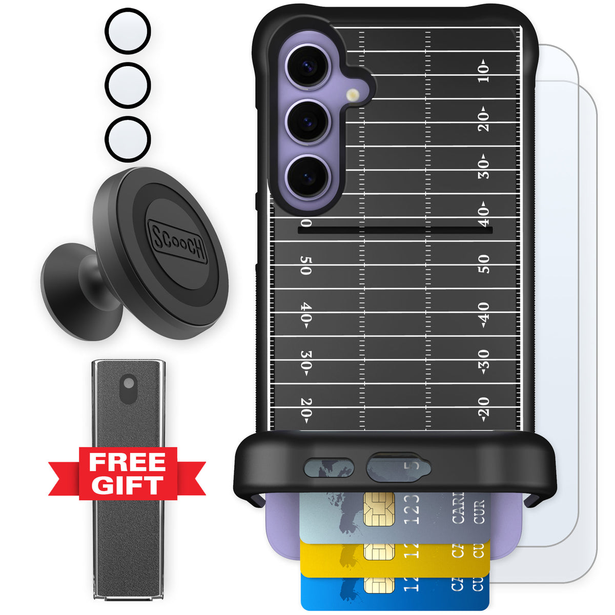 Scooch Wingmate Yard Lines for Galaxy S24+ — Defender Bundle