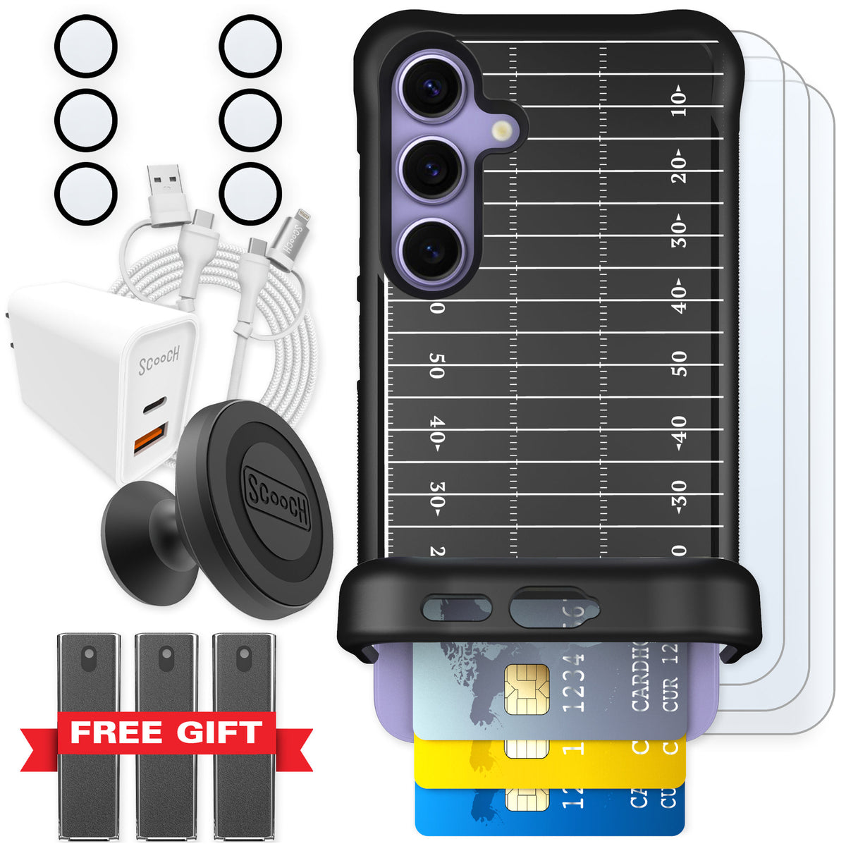 Scooch Wingmate Yard Lines for Galaxy S24 — Ultimate Bundle