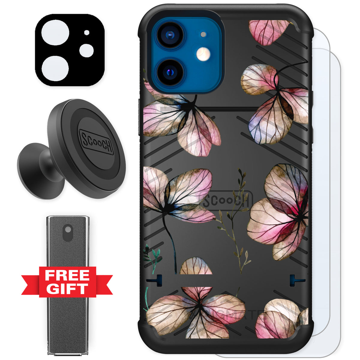 Scooch Wingmate Dried Flowers for iPhone 12 — Defender Bundle