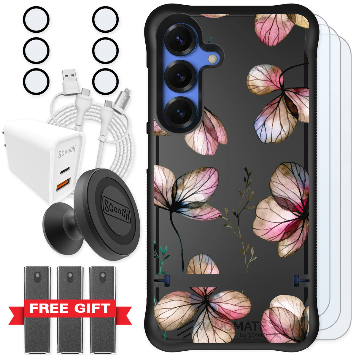 Scooch Wingmate Dried Flowers for Galaxy S25 — Ultimate Bundle