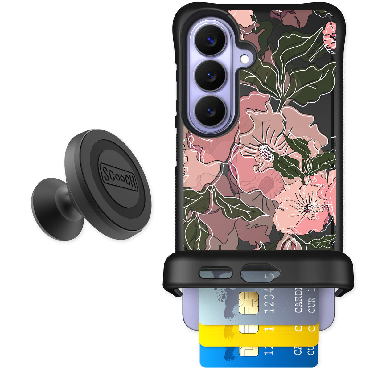 Scooch Wingmate Blush Botanical for Galaxy S26 — Starter Bundle
