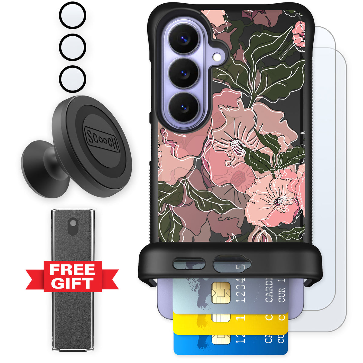 Scooch Wingmate Blush Botanical for Galaxy S26 — Defender Bundle