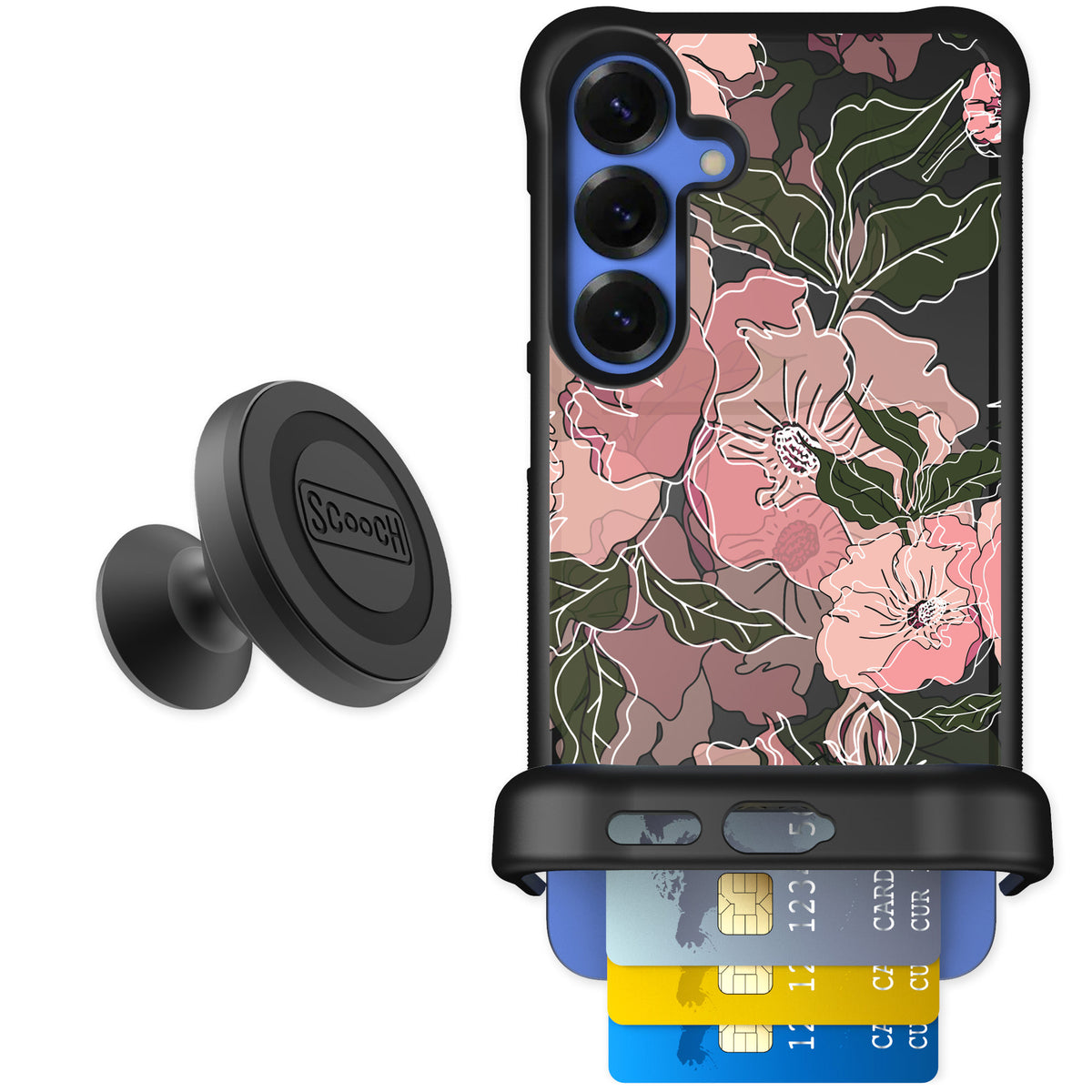 Scooch Wingmate Blush Botanical for Galaxy S25+ — Starter Bundle