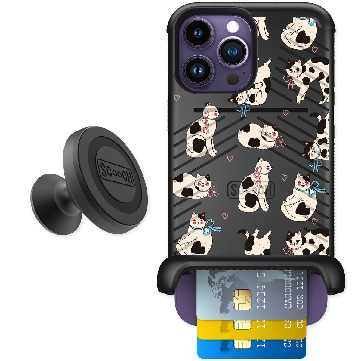 Scooch Wingmate Bow Kitties for iPhone 14 Pro Max — Starter Bundle