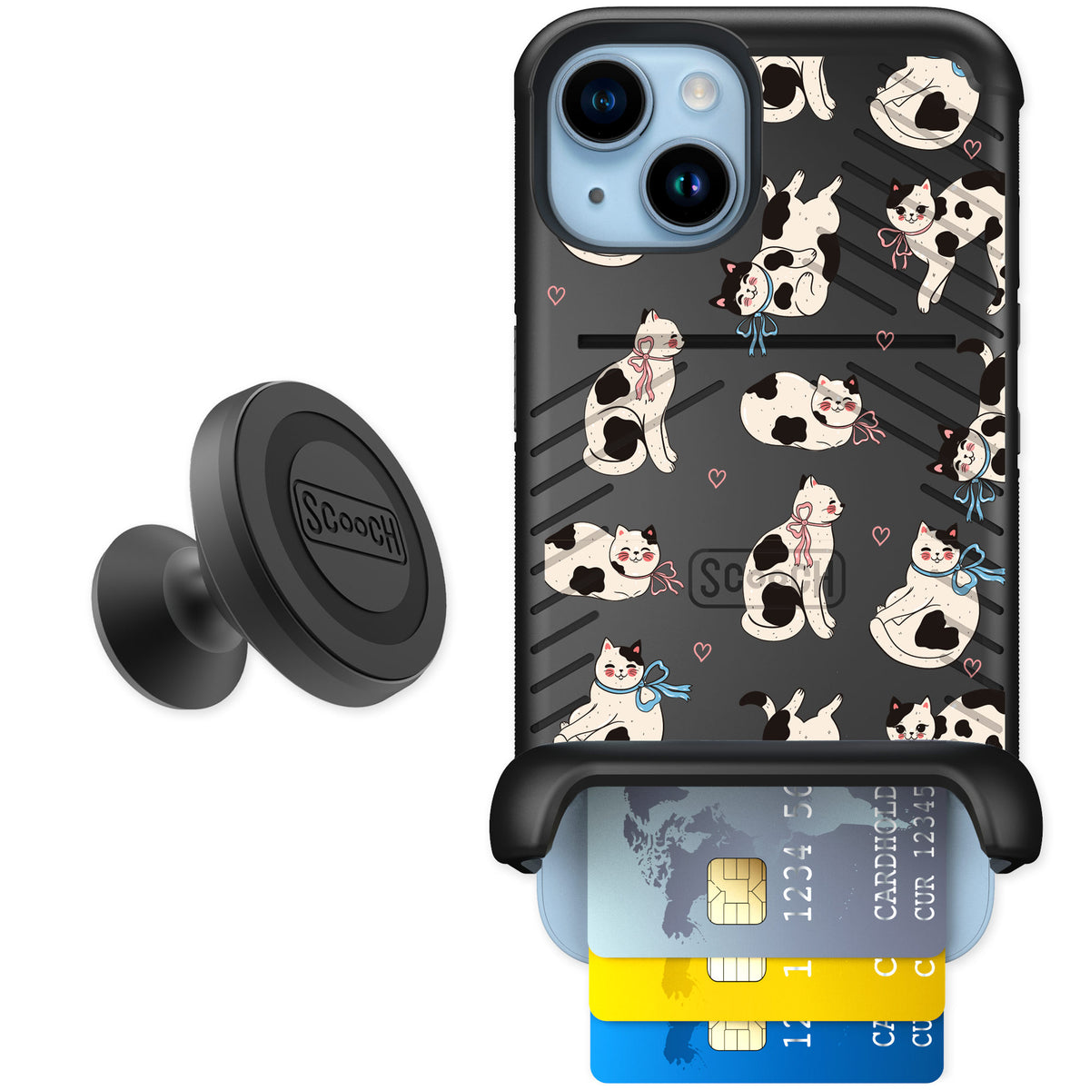 Scooch Wingmate Bow Kitties for iPhone 14 — Starter Bundle