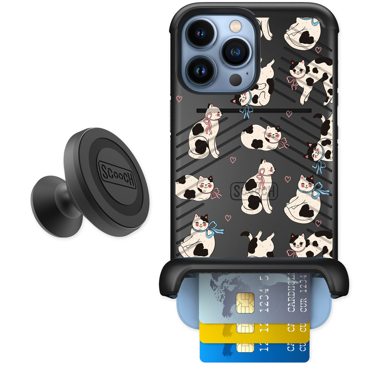 Scooch Wingmate Bow Kitties for iPhone 13 Pro Max — Starter Bundle