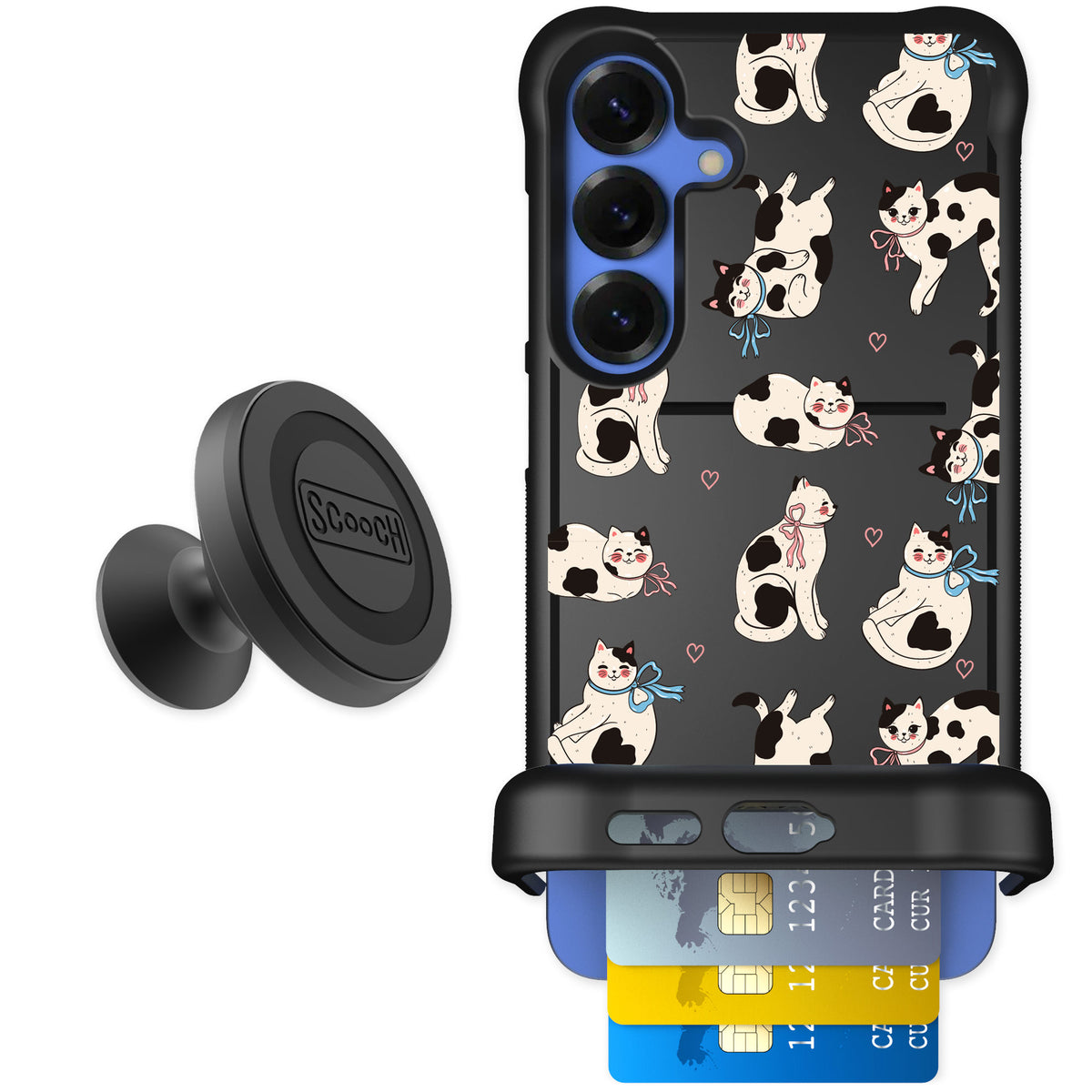 Scooch Wingmate Bow Kitties for Galaxy S25+ — Starter Bundle