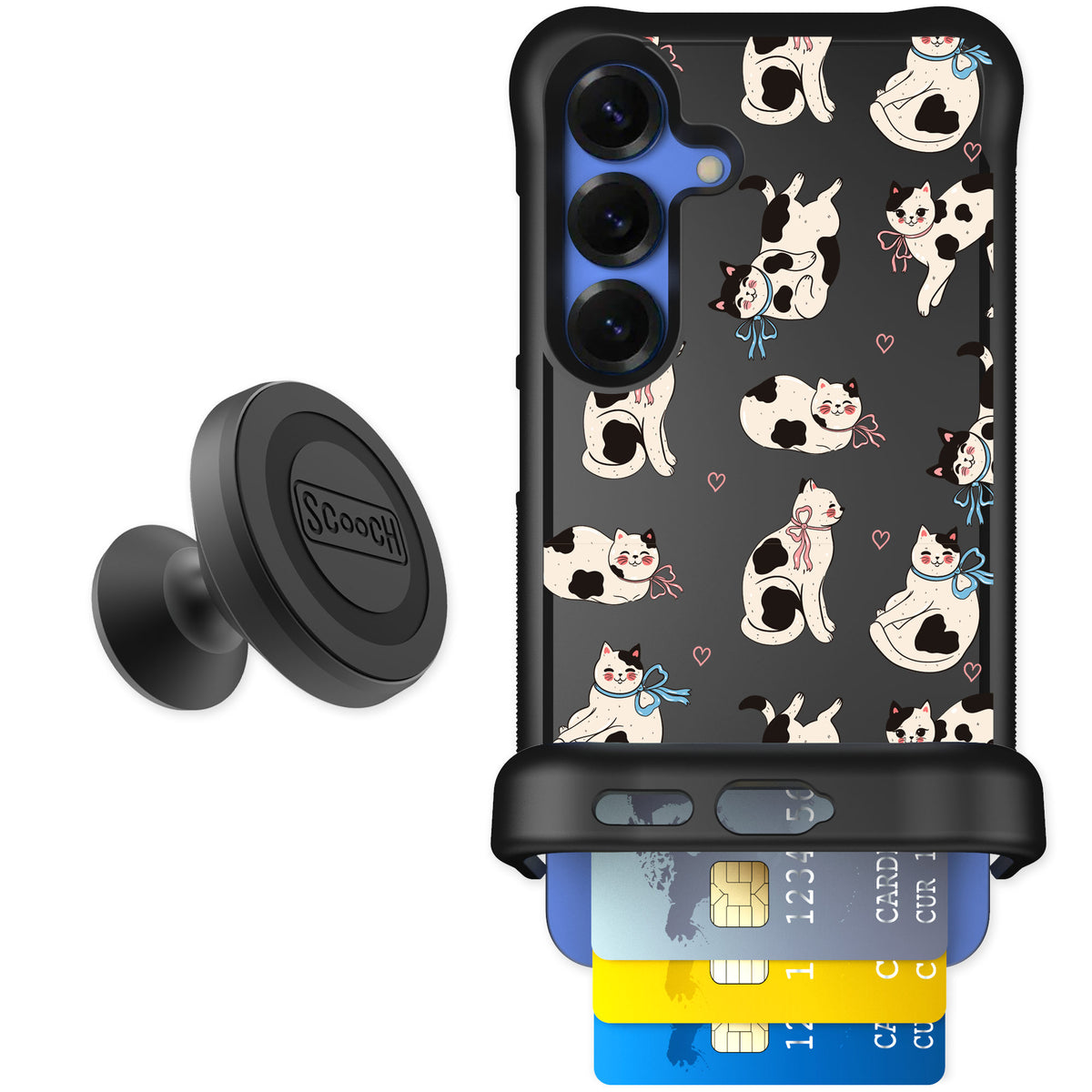 Scooch Wingmate Bow Kitties for Galaxy S25 — Starter Bundle