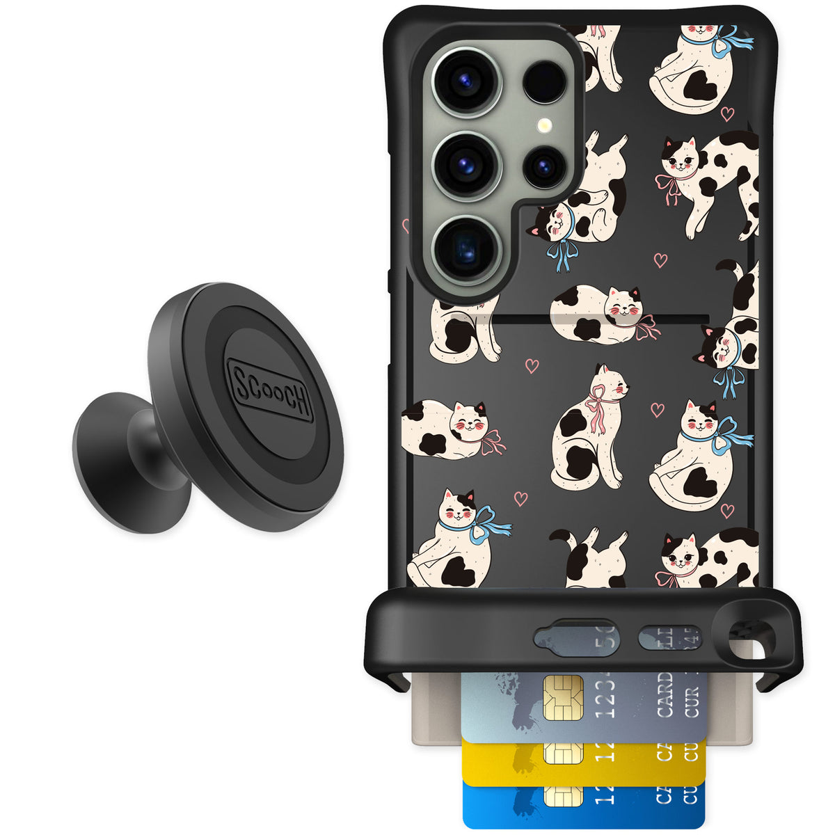 Scooch Wingmate Bow Kitties for Galaxy S24 Ultra — Starter Bundle