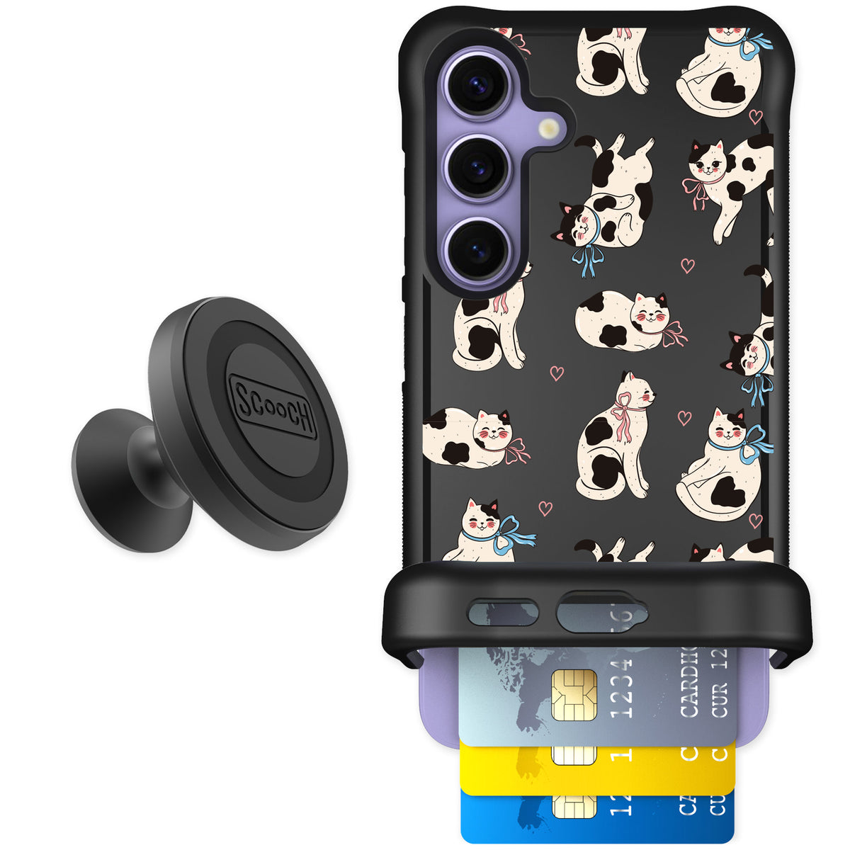 Scooch Wingmate Bow Kitties for Galaxy S24 — Starter Bundle