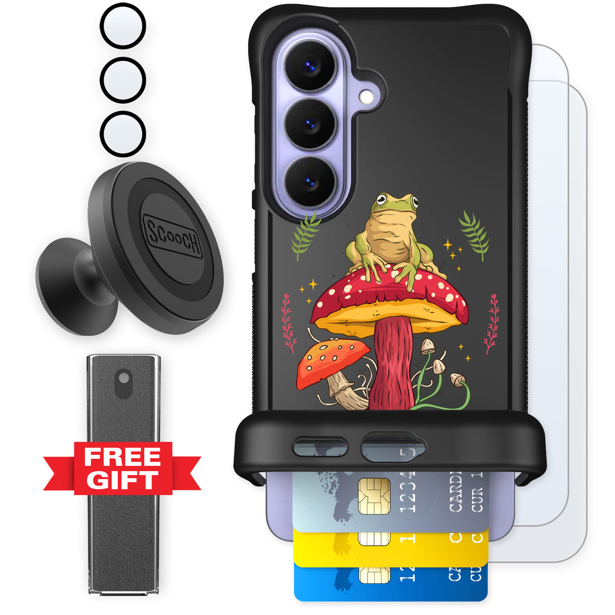 Scooch Wingmate Toadstool Frog for Galaxy S26 — Defender Bundle