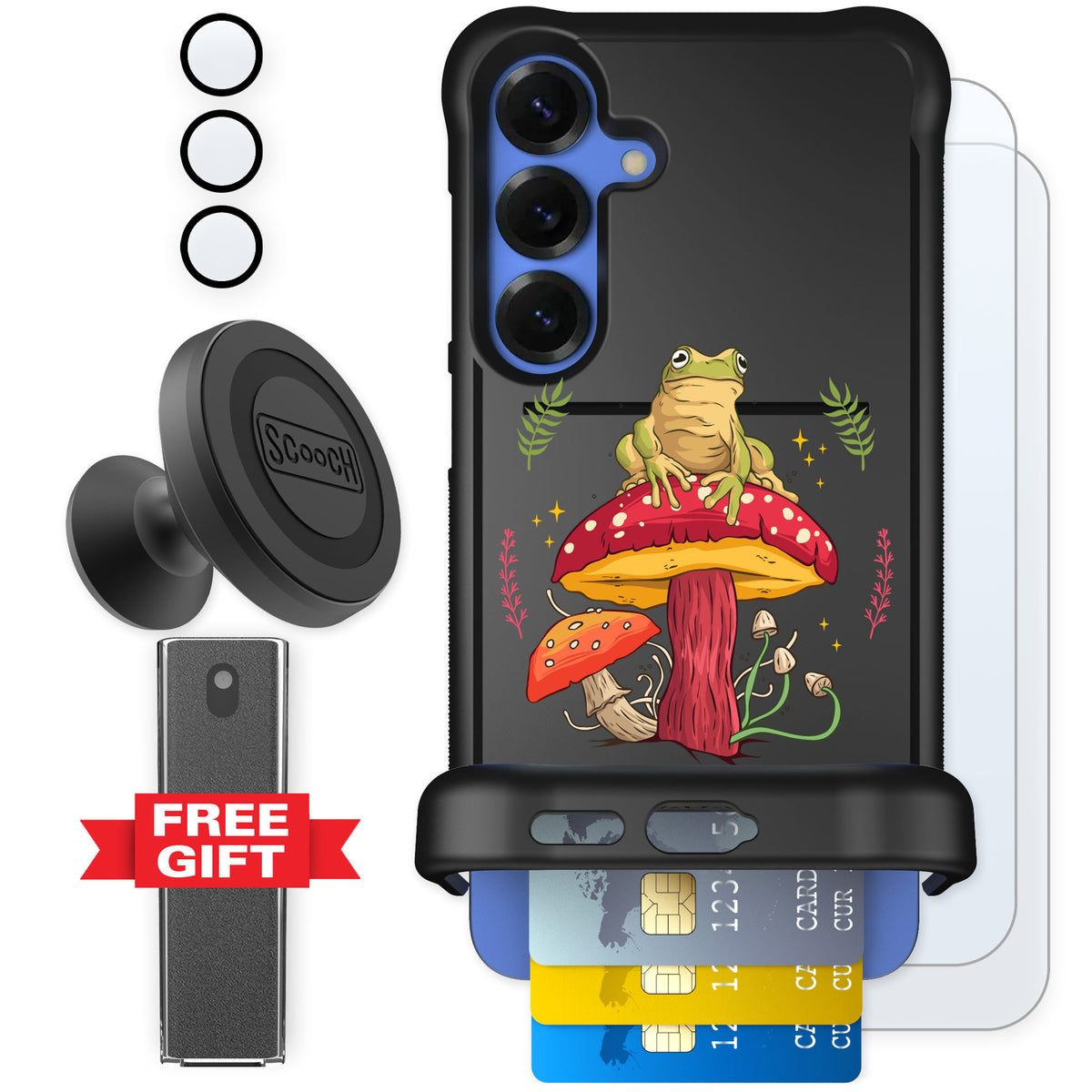 Scooch Wingmate Toadstool Frog for Galaxy S25+ — Defender Bundle