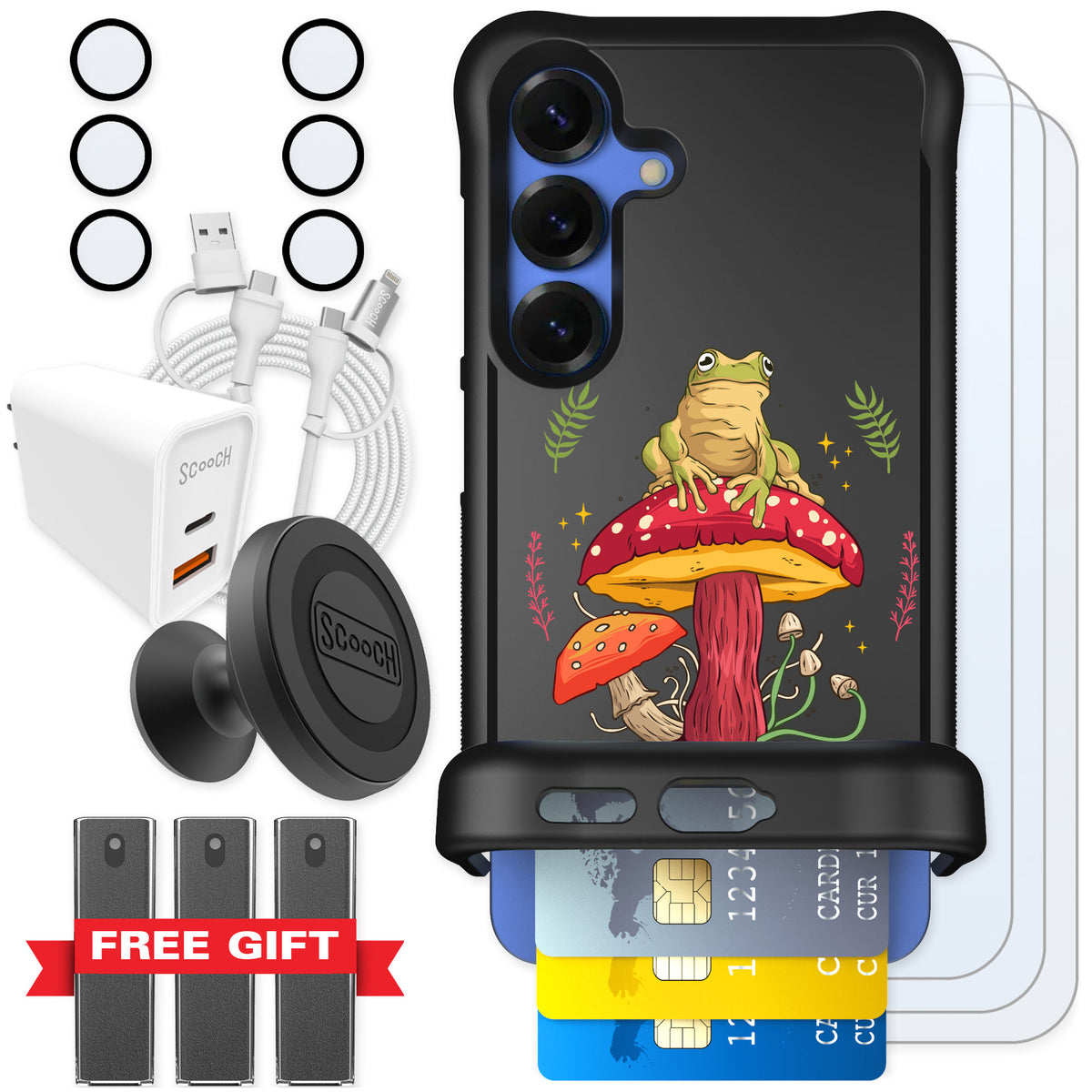 Scooch Wingmate Toadstool Frog for Galaxy S25 — Ultimate Bundle