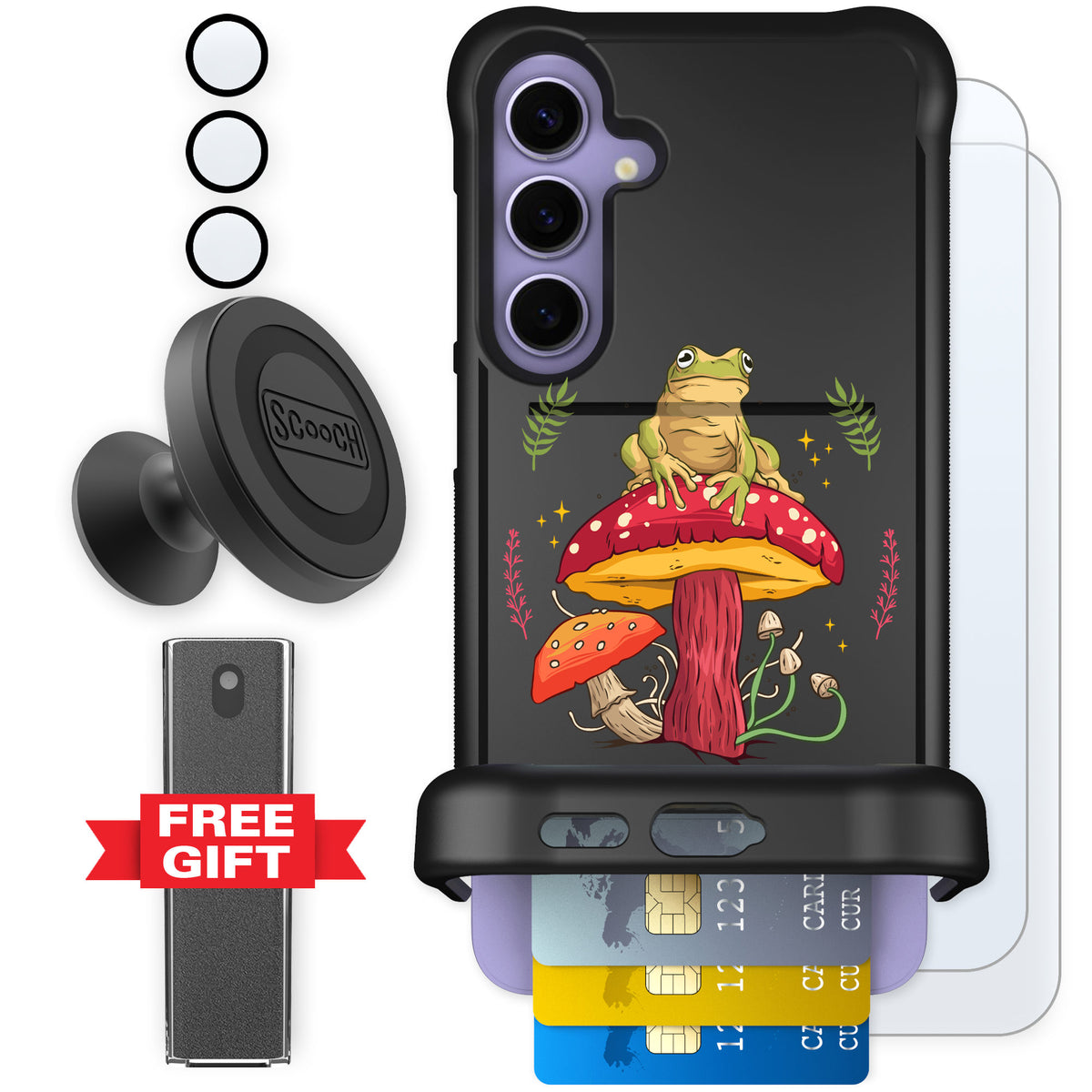 Scooch Wingmate Toadstool Frog for Galaxy S24+ — Defender Bundle