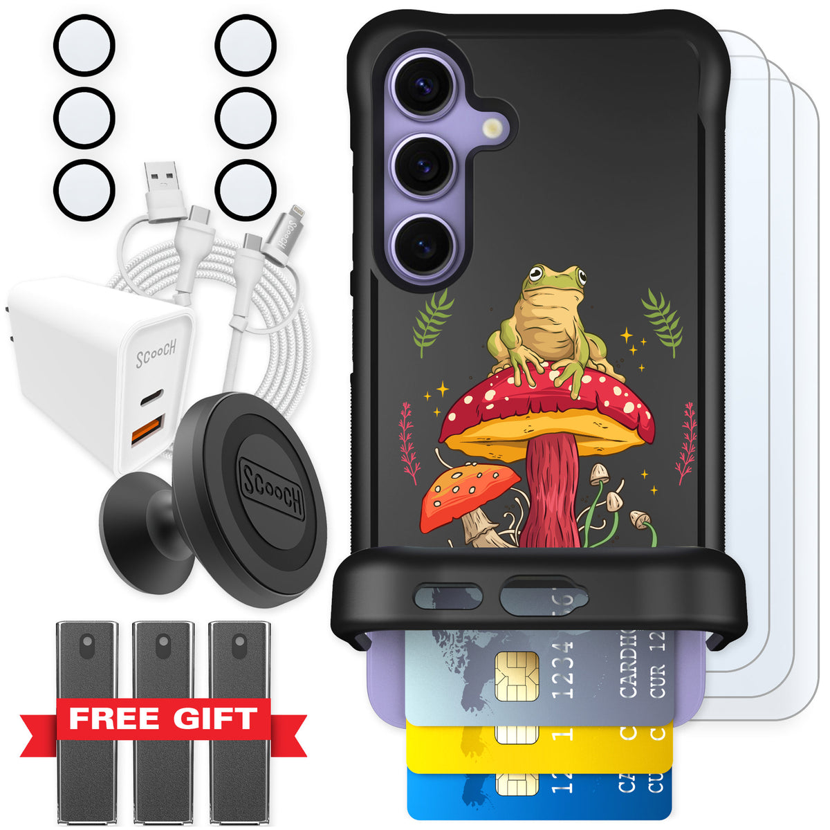 Scooch Wingmate Toadstool Frog for Galaxy S24 — Ultimate Bundle