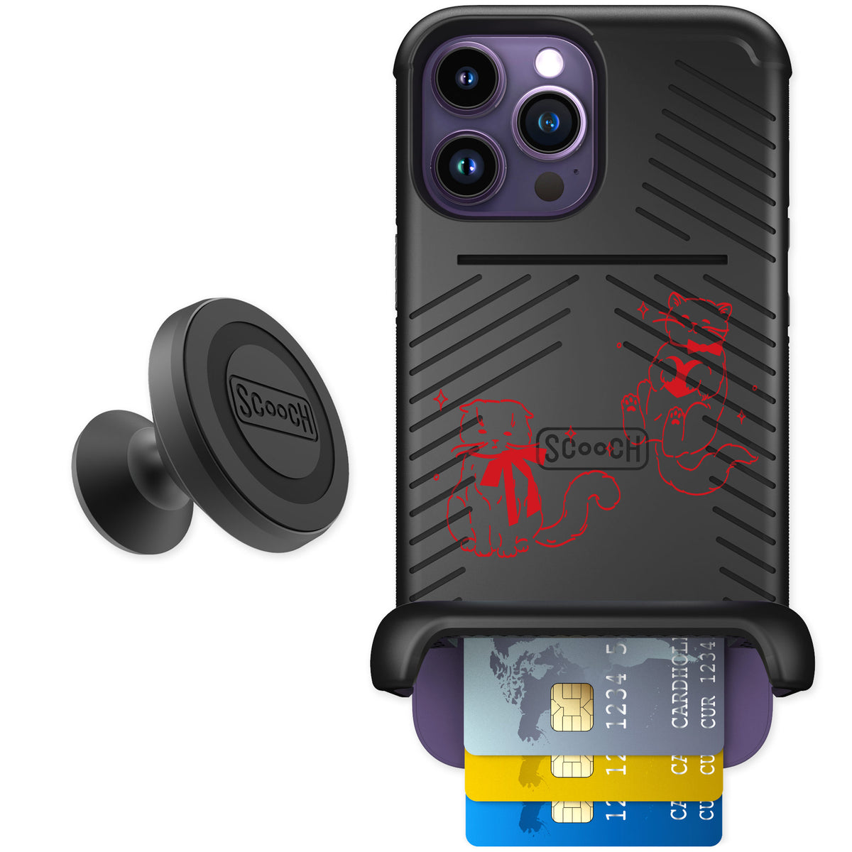Scooch Wingmate Cupid's Cats for iPhone 14 Pro Max — Starter Bundle