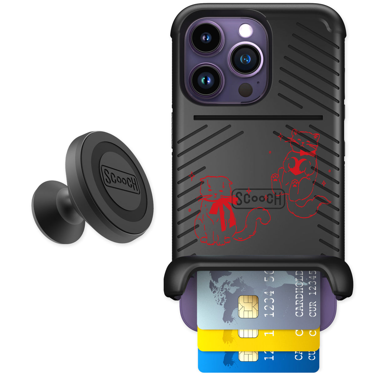 Scooch Wingmate Cupid's Cats for iPhone 14 Pro — Starter Bundle