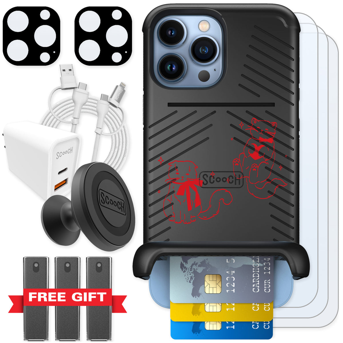 Scooch Wingmate Cupid's Cats for iPhone 13 Pro Max — Ultimate Bundle