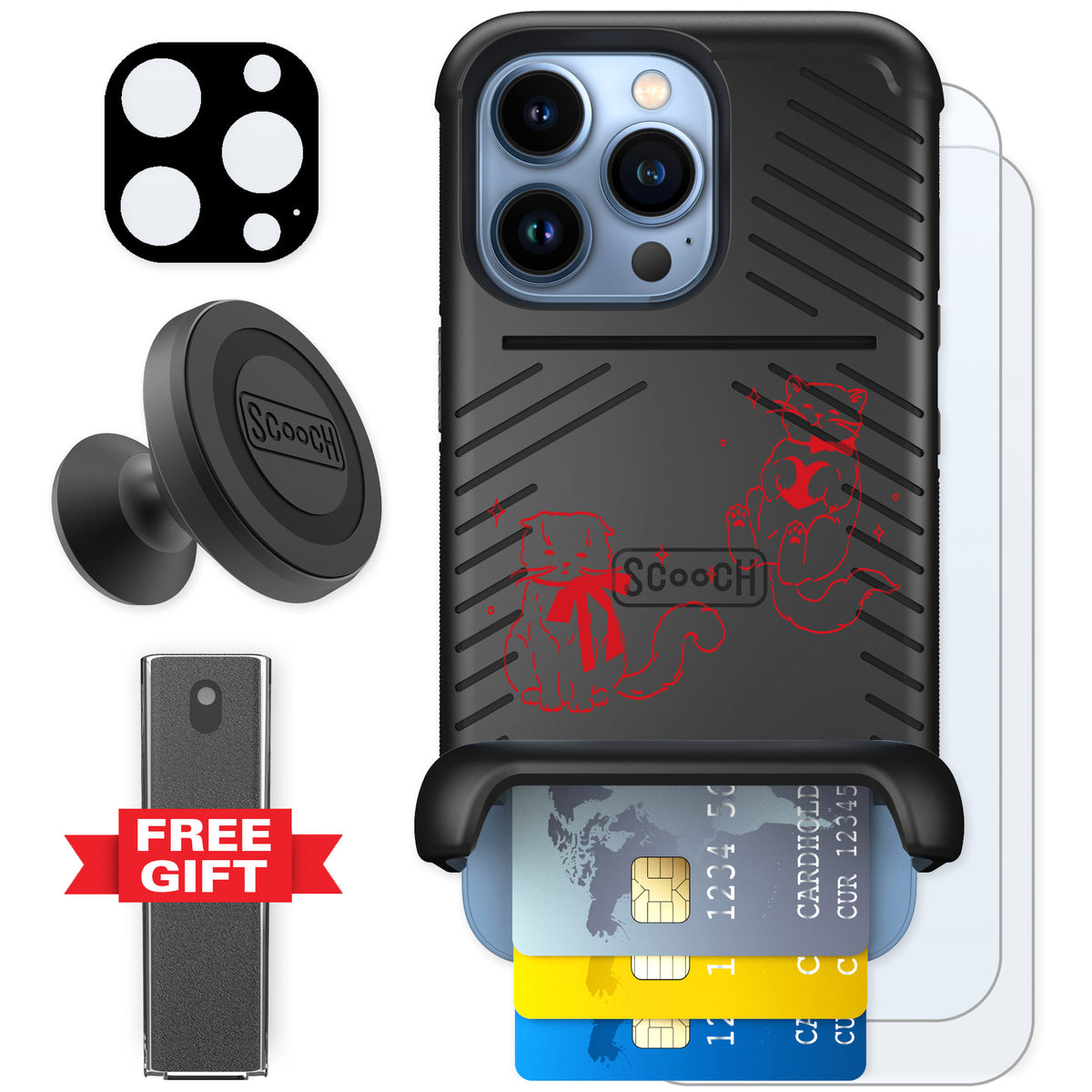 Scooch Wingmate Cupid's Cats for iPhone 13 Pro — Defender Bundle