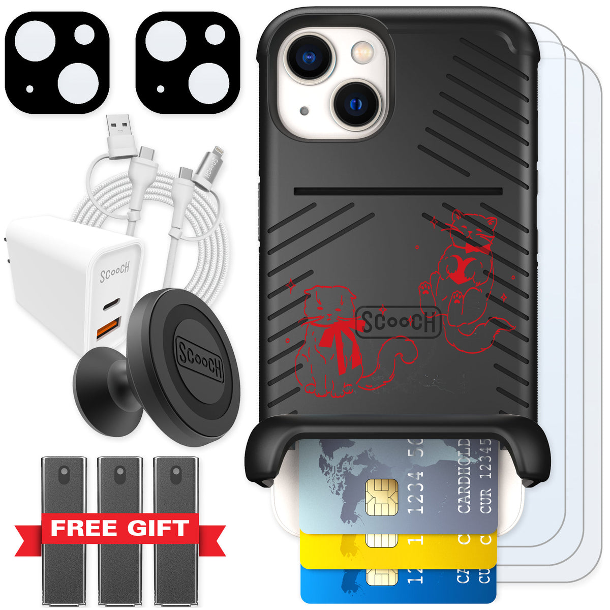 Scooch Wingmate Cupid's Cats for iPhone 13 — Ultimate Bundle