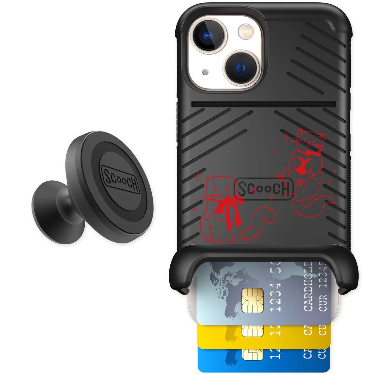 Scooch Wingmate Cupid's Cats for iPhone 13 mini — Starter Bundle