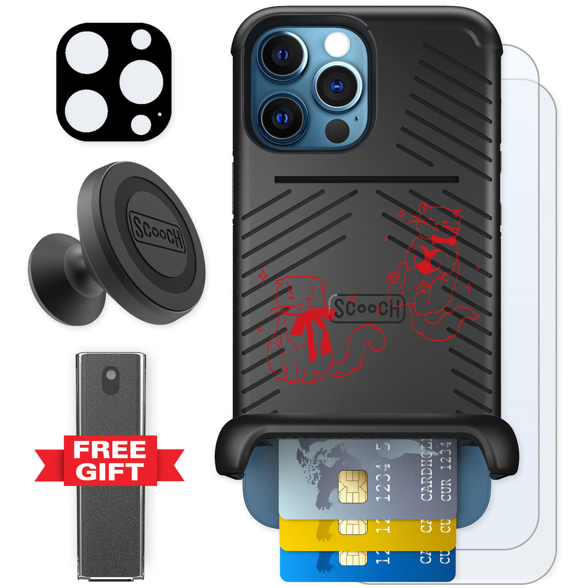 Scooch Wingmate Cupid's Cats for iPhone 12 Pro Max — Defender Bundle