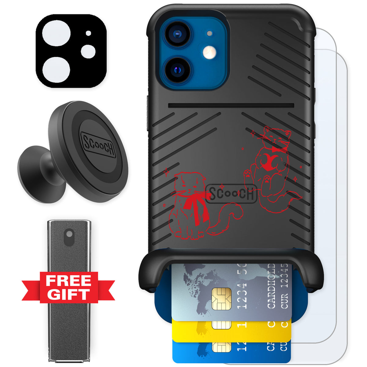 Scooch Wingmate Cupid's Cats for iPhone 12 — Defender Bundle