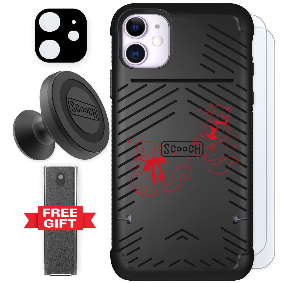 Scooch Wingmate Cupid's Cats for iPhone 11 — Defender Bundle