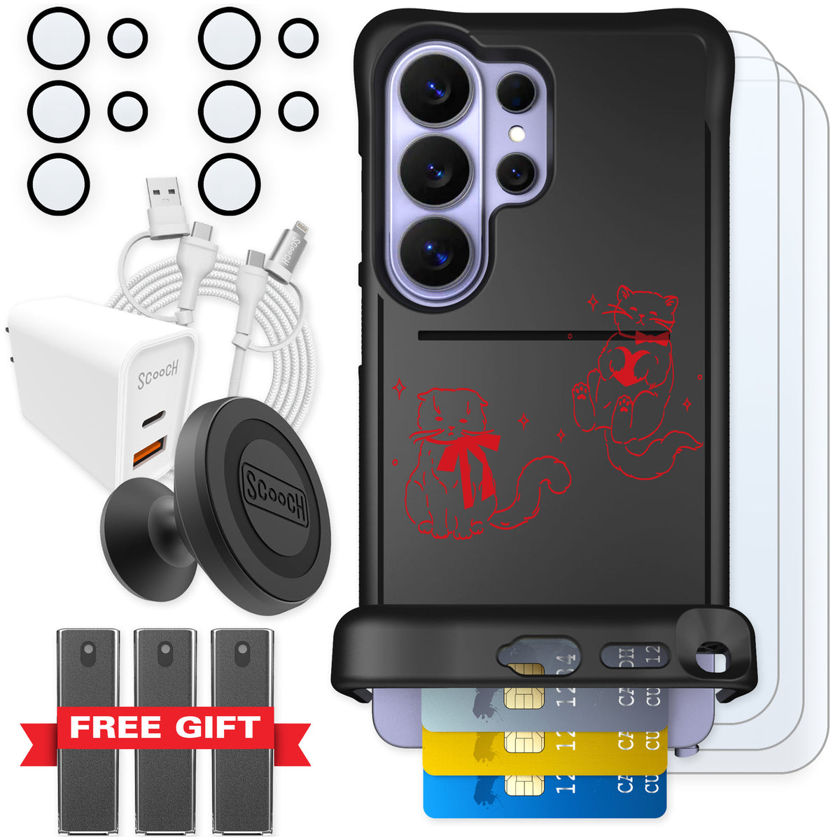 Scooch Wingmate Cupid's Cats for Galaxy S26 Ultra — Ultimate Bundle