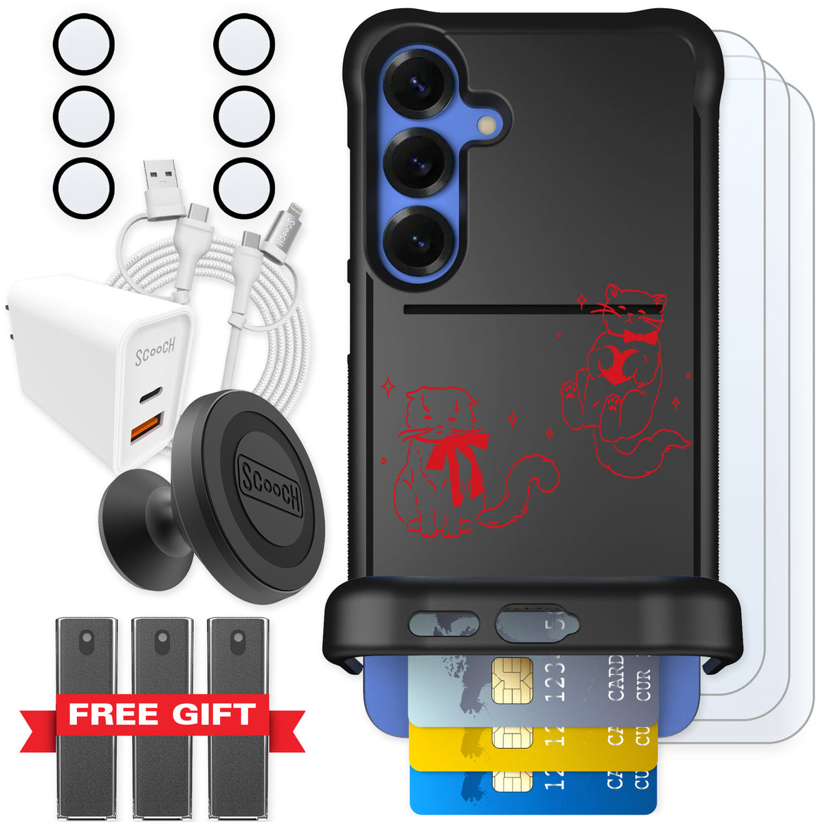 Scooch Wingmate Cupid's Cats for Galaxy S25+ — Ultimate Bundle