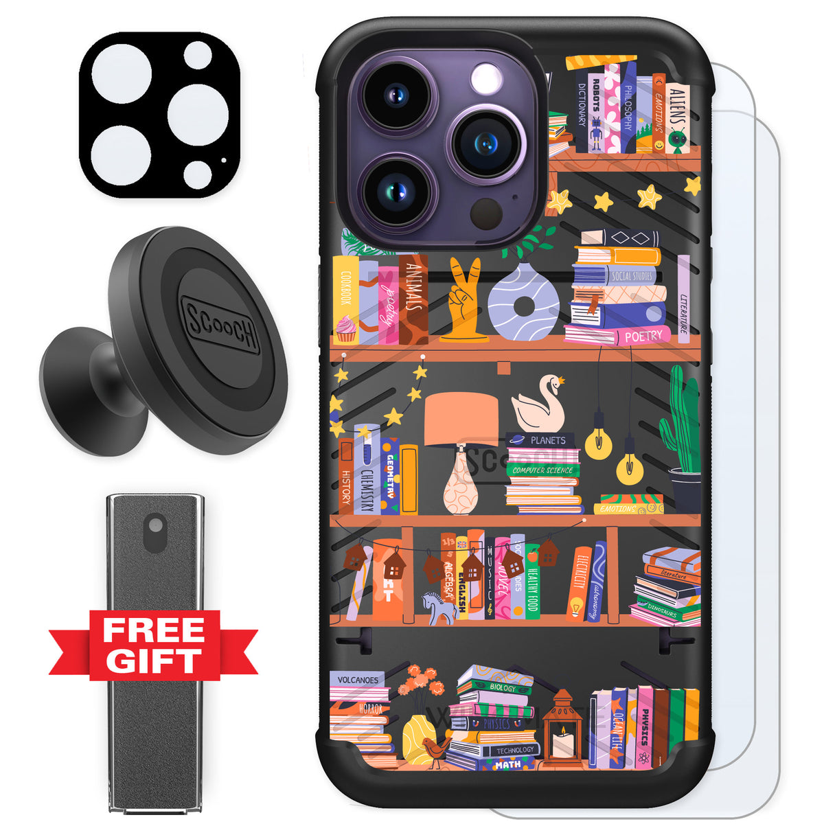 Scooch Wingmate Little Library for iPhone 14 Pro — Defender Bundle