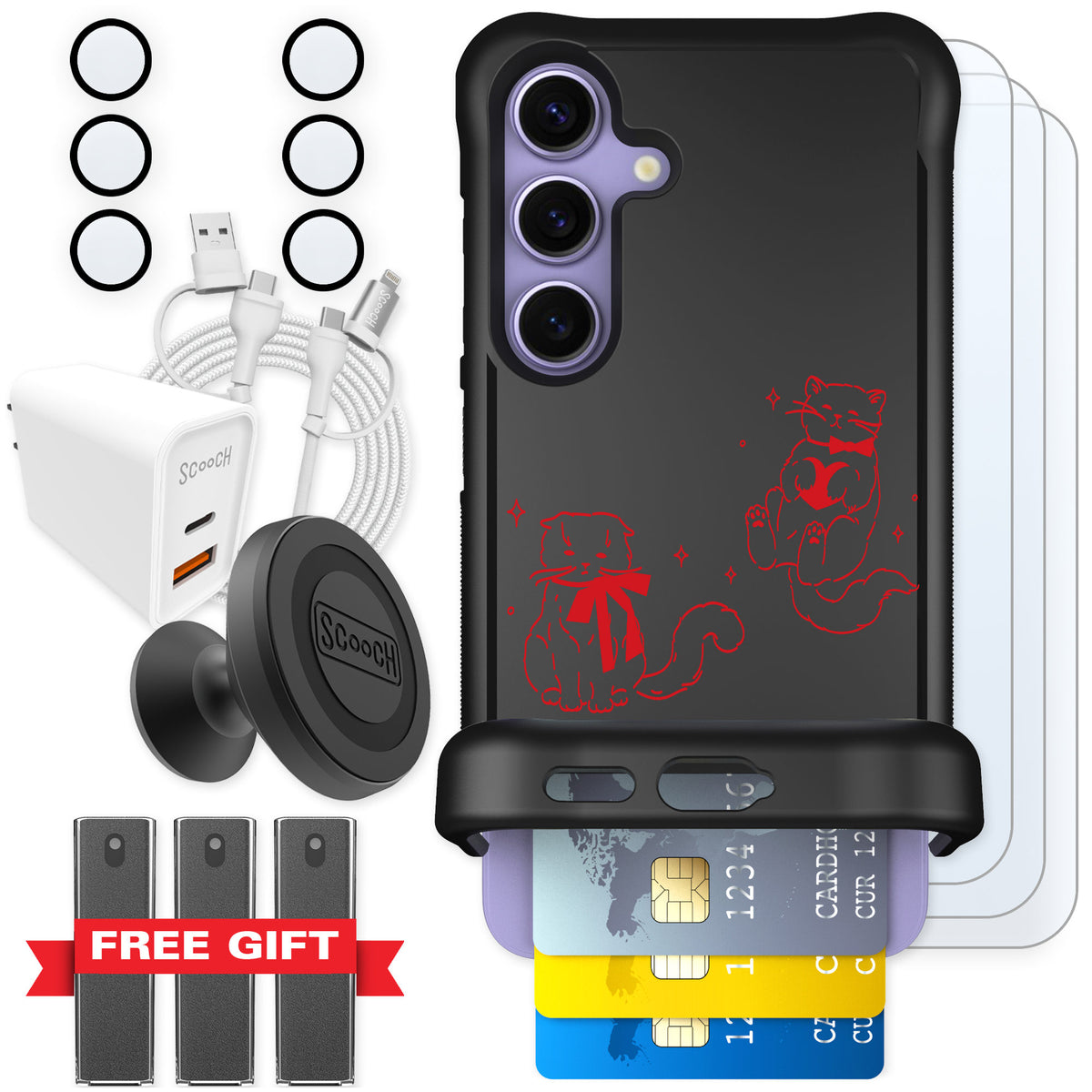 Scooch Wingmate Cupid's Cats for Galaxy S24 — Ultimate Bundle