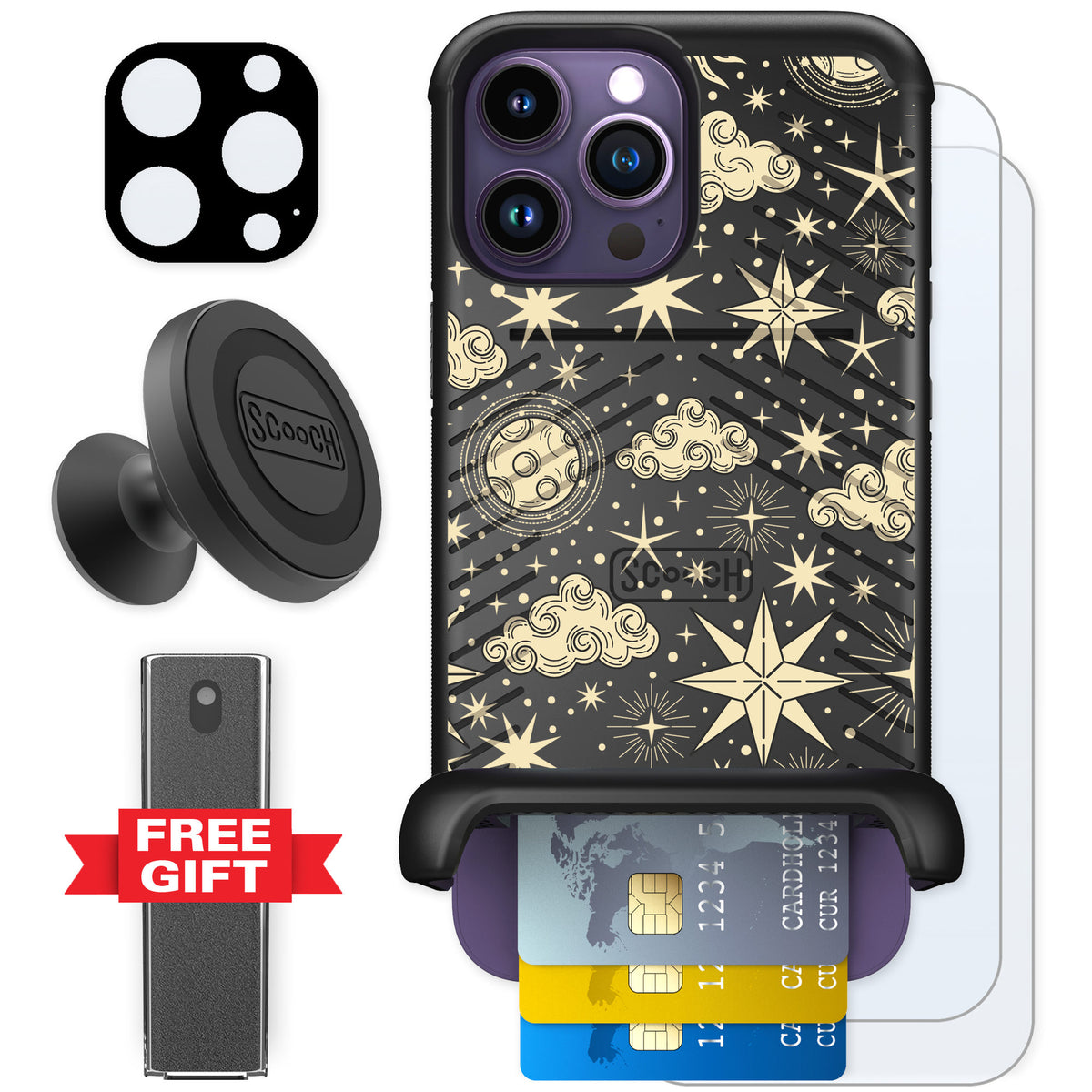 Scooch Wingmate Celestial Sleep for iPhone 14 Pro Max — Defender Bundle