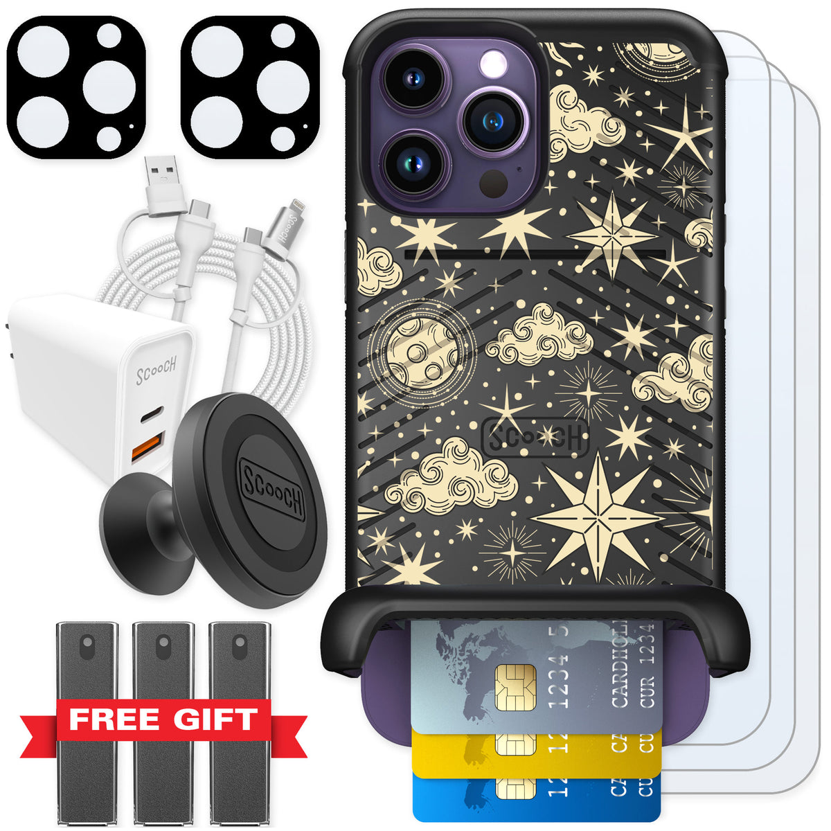 Scooch Wingmate Celestial Sleep for iPhone 14 Pro Max — Ultimate Bundle