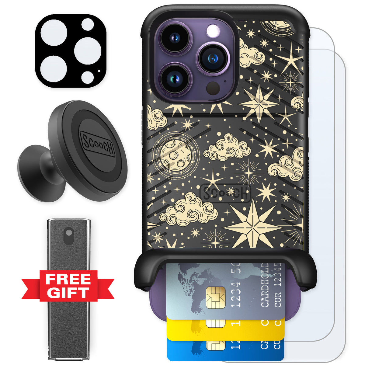 Scooch Wingmate Celestial Sleep for iPhone 14 Pro — Defender Bundle