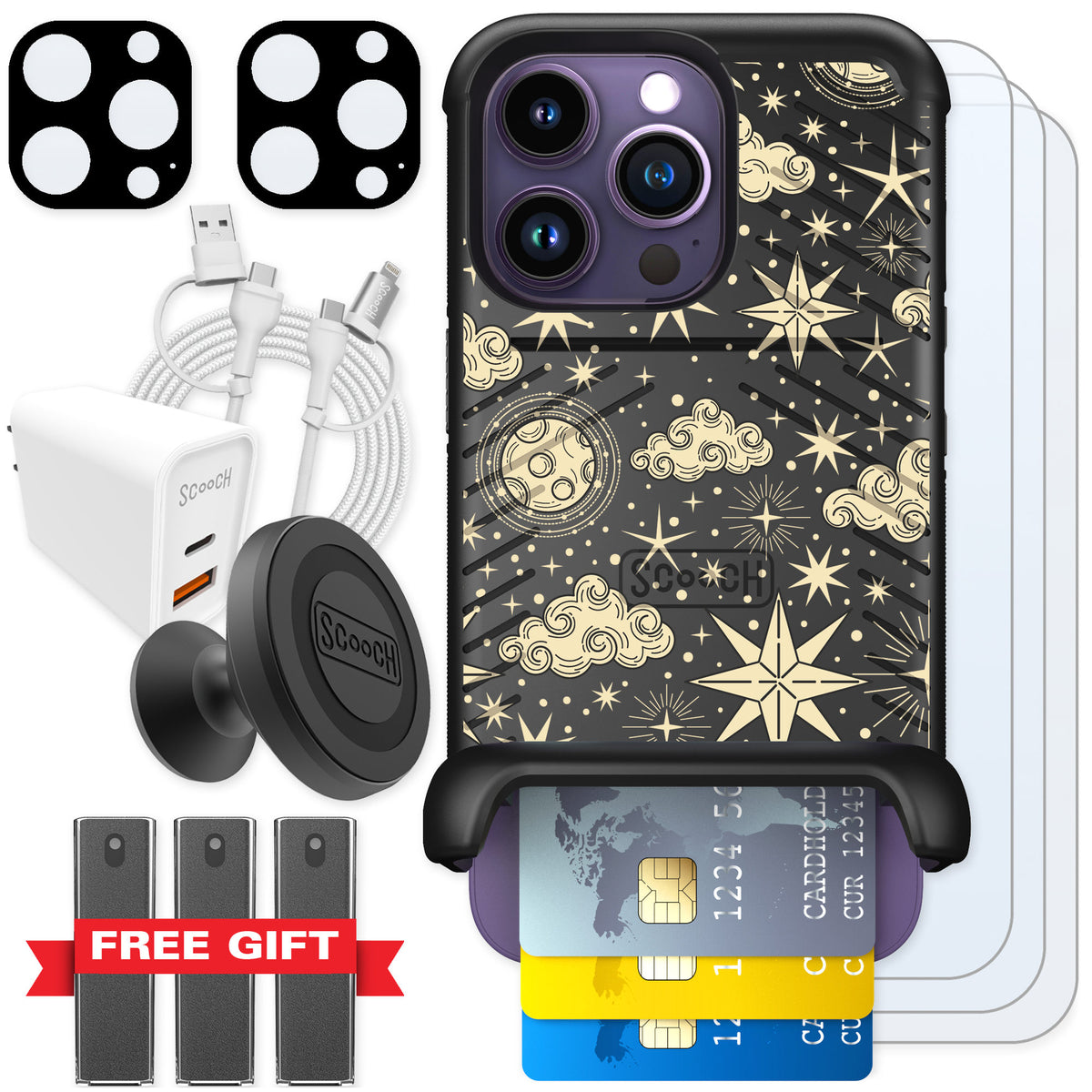 Scooch Wingmate Celestial Sleep for iPhone 14 Pro — Ultimate Bundle